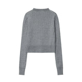 Women Sweater Short Knitted Women's Cardigan Autumn Long Sleeve Sweater