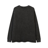 Men Long Sleeve Shirt Dark Print Distressed Bottoming Long Sleeve T-shirt Men and Women