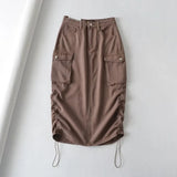 Women Skirt Retro Workwear Denim Long Skirts Female Spring and Autumn Skirt