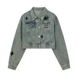 Men Denim Jacket XINGX Denim Jacket Men and Women Couple Loose Washed-out Jacket
