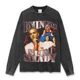 Detroit Eminem T Shirt Washed Old Eminem Print T Shirt
