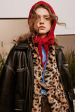 Unisex Jacket Autumn Distressed Pleated Leather Coat