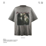 American vintage street T-shirt pure cotton retro men's and women's summer loose