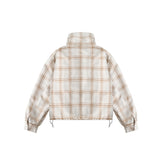 Unisex Jacket Winter Fur Plaid Short Pike