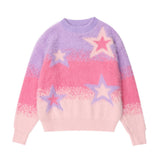 Women Sweater Color-Block Crew Neck Women's Loose Autumn Sweater