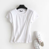 Women T-Shirt Summer Comfortable All-Match Short-Sleeved Striped T-shirt for Students