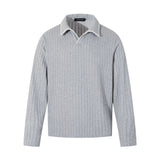 Unisex long-sleeved shirt autumstripes jacquard polo shirt
