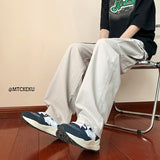 Men Sweatpants Men's Spring and Autumn Loose-Fitting Wide-Leg Trousers Hong Kong Style Casual Pants