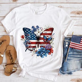 Women's Independence Day T Shirt round Neck Short Sleeve T-shirt Women's Top