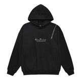 Men Fleece Lined Hoodie Autumn and Winter Pullover Sweater Men's Zipper Metal Letter Hoodie Trendy Brand Street