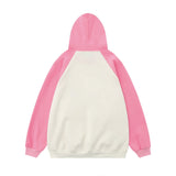 Men Hoodie Hooded Sweater Men's Five-Pointed Star Paste Cloth Embroidery Contrast Color Long Sleeves