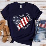 Women's Independence Day T Shirt round Neck Short Sleeve T-shirt