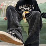 Men Sweatpants Corduroy Pants Men's Spring and Autumn Loose Straight Sweatpants