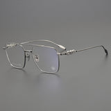 CHH Chrome Hearts Glasses Pure Titanium Ultra Light Wide Large Face Double Beam Myopia Glasses Frame