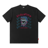Men T Shirt Skull Graffiti Printing Short Sleeve T-shirt