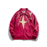 Unisex Jacket Fall Color Contrast Patchwork Turn-down Collar Coat Women's Clothing