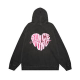 Men Hoodie Printed Hoodie Boys Washed Old Loose Hoodie