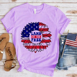 Women's Independence Day T Shirt round Neck Short Sleeve T-shirt Women's Top