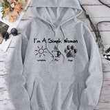 Sunshine Coffee Dogs Print Kangaroo Pocket Hoodie