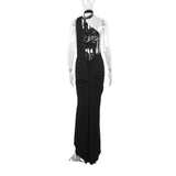 Women Dresses Sleeveless Backless Sexy Tight Ruffle Hip Dress