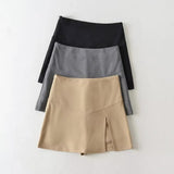 Women Skirt Women's Solid Color Stretch Skirt Short Culottes
