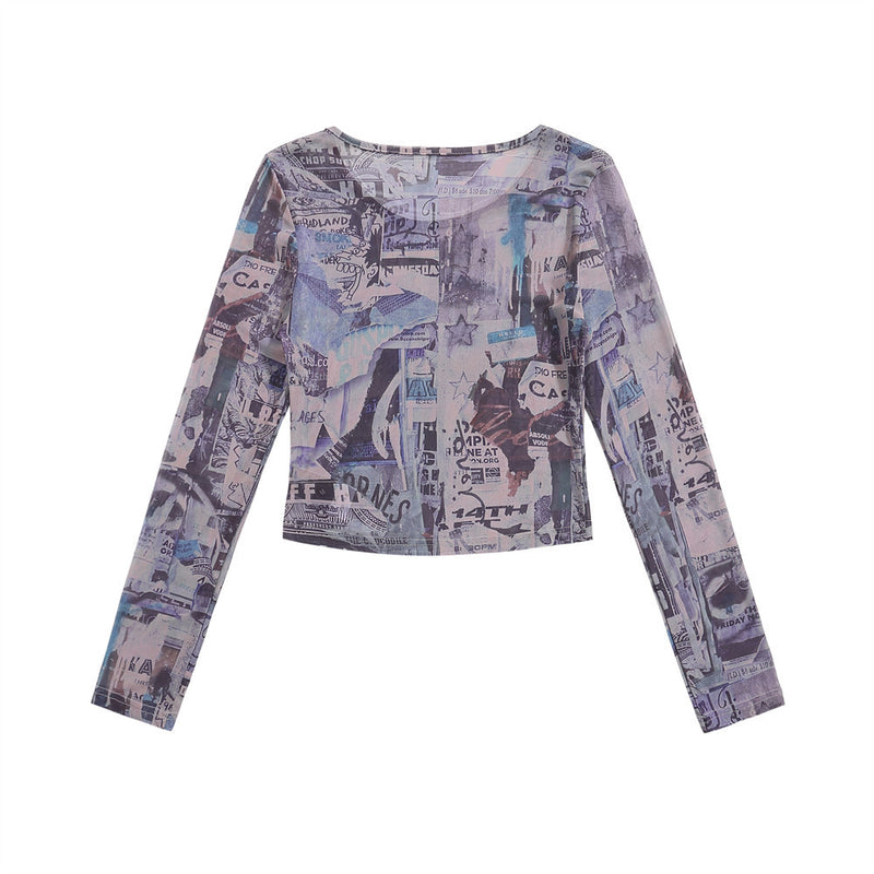 Women Sun Protection Shirt Digital Printed, Female Summer Low Collar Long Sleeves Sun Protection Clothing