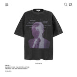 American vintage street T-shirt pure cotton retro men's and women's summer loose