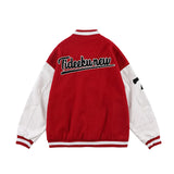 Varsity Jacket Vintage Autumn Wine Red Baseball Uniform Men's Loose