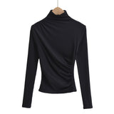 Women T-Shirt Bottoming Shirt T-shirt Slim Long Sleeve Top Women