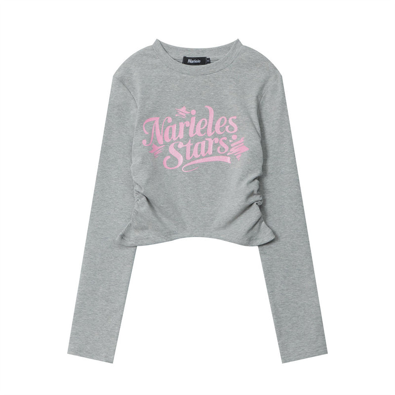 Women Long Sleeve T-Shirt Letter Printed Long Sleeve T-shirt Women's Spring and Autumn Crew Neck Casual