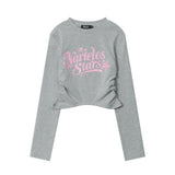 Women Long Sleeve T-Shirt Letter Printed Long Sleeve T-shirt Women's Spring and Autumn Crew Neck Casual