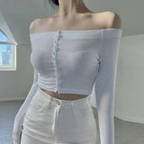 Women Long Sleeve Shirt Short Top Tight Long Sleeve Bottoming Shirt