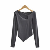 Women T-shirt Fall Women's Clothing Slim-Fit Short Long Sleeve T-shirt
