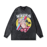 Men Long Sleeve Shirt Men's Distressed Loose Bottoming T-shirt