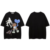 Men T Shirt Printed Short Sleeve T-shirt for Men and Women Hip Hop Couple