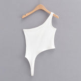 Women Camisole Summer Single-Shoulder Suspender Outerwear Crop-Top Spaghetti-Strap