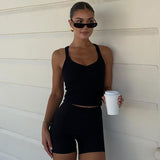 Women Halter Tops Summer Fashion Slim Fit Midriff-Baring Sleeveless Top