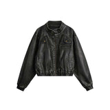 Unisex Sweater Autumn Ultra-Short Leather Jacket