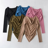 Women T-Shirt Long-Sleeved T-shirt Women's Bottoming Shirt Top