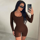 Women Jumpsuit Women's Fashion Solid Color Sports Long Sleeve Jumpsuit