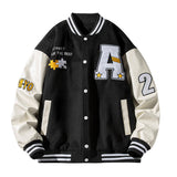 Varsity Jacket Vintage Stitching Men's Jacket Baseball Uniform Trendy Men's Autumn Couple Coat