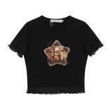 Women T-shirt Short-Sleeved T-shirt Women's Summer Printed round Neck