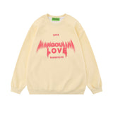 Men Hoodie Print Letter Pullover Sweatshirt Male Loose Casual Long Sleeves