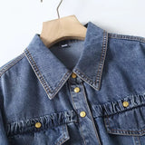 Women T-shirt Denim Shirt Women's Spring and Autumn Loose Casual Top Coat
