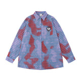 Men Long Sleeved T Shirt Plaid Long Sleeve Shirt Men's Fashion Loose Casual Spring and Autumn Shirt
