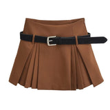 Women Skirt Preppy Style High Waist Spring and Summer Skirt Pantskirt