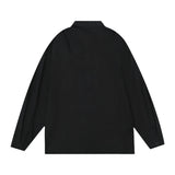 Men Long Sleeve T Shirt Men's Spring and Autumn Loose and Simple Embroidery Cardigan Shirt