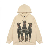 Men Hoodie Hound Printed Hoodie Hip Hop Loose Animal Dog Leisure Pullover Hoodie