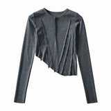 Women T-Shirt Spring Design Short Women's Long-Sleeved T-shirt