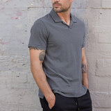 Men's Shirt Polo Shirt Short Sleeve Men's Shirt Striped Loose